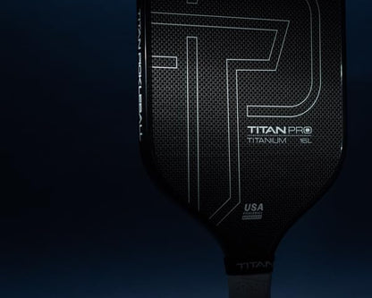 Titan Pro Titanium Carbon Fiber Pickleball Paddle – T700 Carbon Fiber Face, Electroplated Titanium, Nomex Duo Core, USA Pickleball Approved, 14mm & 16mm – Intermediate to Advanced Players
