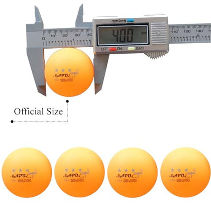 MAPOL 50- Pack Orange 3-Star Premium Ping Pong Balls Bulk,Advanced Training Table Tennis Ball