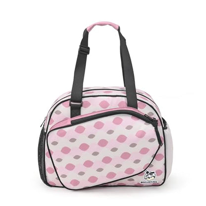 Boulder Bee Pickleball Bags, Premium Pickleball Tote Bag for Girls, Women’s Hand/Shoulder Gym Bag w Water Bottle Holder, with Pickleball Racquet/Paddle Holder - color: Pink Wave