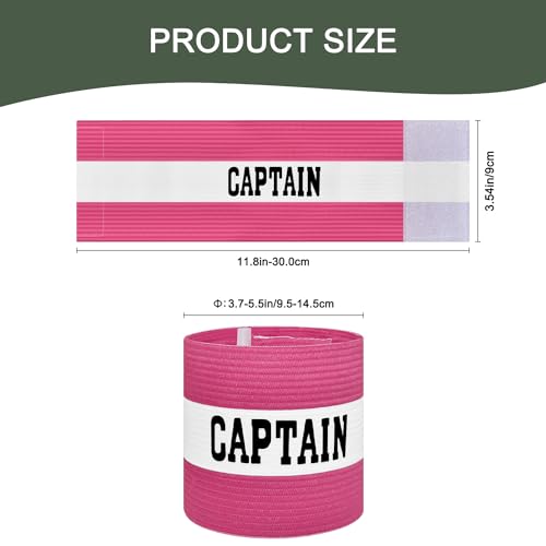 Captain Armbands for Soccer, Unisex Captain's Armband Adjustable Football Arm Bands Adults & Youths Elastic Captain Arm Band Team Sports Accessories - color: Pink