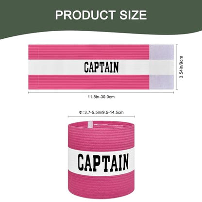 Captain Armbands for Soccer, Unisex Captain's Armband Adjustable Football Arm Bands Adults & Youths Elastic Captain Arm Band Team Sports Accessories - color: Pink