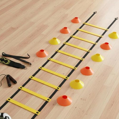 Football Footwork Training Gear Portable Soccer Training Equipment Set Speed Ladder and Cone Kit for Athletes, Kids