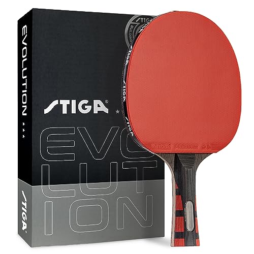 STIGA Ping Pong Paddles - 2mm Tournament-Approved Sponge - Flared Handle for Enhanced Control - Competitive Table Tennis Racket for Family Fun - Multiple Styles & Performance Levels Available - style: Evolution