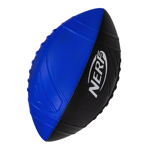 NERF Kids Foam Football - Pro Grip Youth Soft Foam Ball - Indoor + Outdoor - Small NERF Foam Football - 9" Inch Youth Sized Ball - Blue + Black - color: Blue