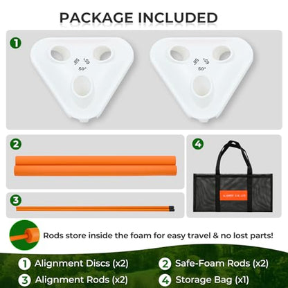 Golf Swing Training Aid - Alignment Discs & Rods | Corrects Setup, Posture, Swing Plane & Path to Fix Slice and Hook | Achieve Consistent Contact, Increase Distance & Accuracy