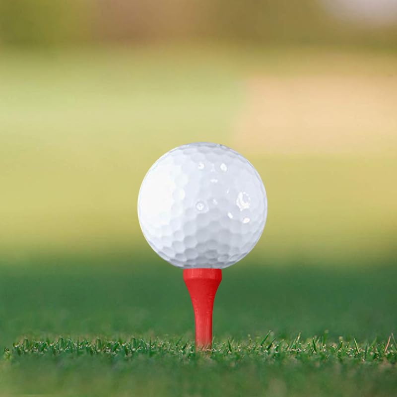 Wooden Golf Tees 3-1/4", 2-3/4", 1-1/2" Available,100 Count (Natural Color, White, Black, Blue, Red, Pink) - color: Red, size: 1 1/2 inch