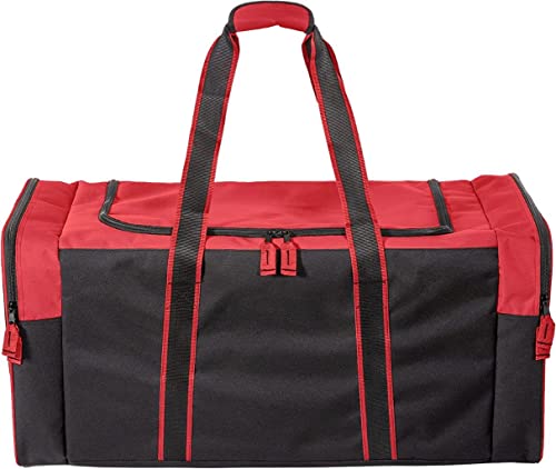 Jetstream Heavy Duty Multi Pocket Durable Sports Gym Equipment Travel Duffel Bag - color: L 32" Red, size: 32IN