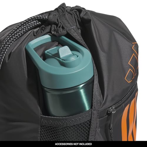 adidas Alliance Sackpack – Drawstring Backpack for Sports, Small Gym Bag - color: Grey Six/Pure Orange/3