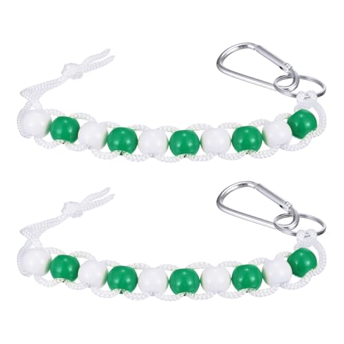 Golf Beads Counter, Golf Ball Beads Bracelet Count Stroke Score Acrylic Sports Keeper Putting with Hook for Golfer - color: Green 5/ White 5