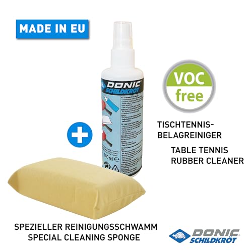 Donic-Schildkroet Donic-Schildkröt Kit for Table Tennis, 100 ml Foam in a Pump Sprayer Plus a Cleaning Sponge, for Refreshing Bat Coatings, 828529