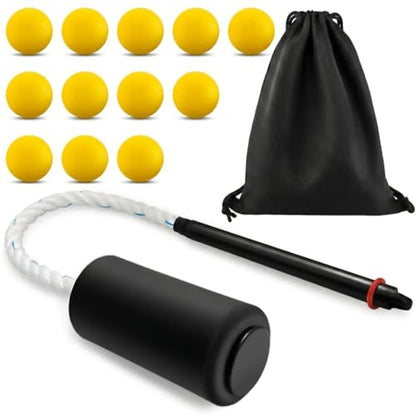 Baseball & Softball Swing Trainer Set – Real Feel Swing & Hitting Practice - Includes Rope Swing Training Bat, 12 Soft Foam Balls with Tote Bag, Batting Training Aid for Youth Beginners