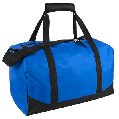 24 Pack Bulk Duffle Bags Wholesale by the Case for Homeless, Sports Teams, and Duffle Bags for Foster Kids (All Blue Pack) - color: All Blue Pack