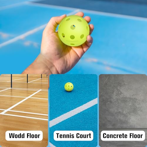 Indoor Pickleball Balls, 6/12 Pack of 26 Holes Pickleballs, USAPA Approved Indoor Pickleballs Set, High Visibility Durable Pickle Balls for Training and Tournament