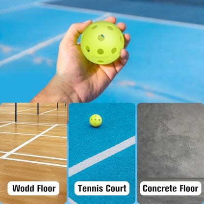 Indoor Pickleball Balls, 6/12 Pack of 26 Holes Pickleballs, USAPA Approved Indoor Pickleballs Set, High Visibility Durable Pickle Balls for Training and Tournament