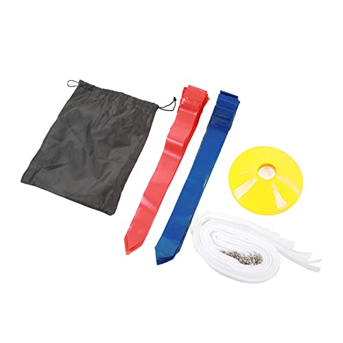 Flag Football Belt Set - 14 Adjustable Nylon Belts 42 Detachable PVC Flags 12 Training Cones for Team Sports - color: Red+blue