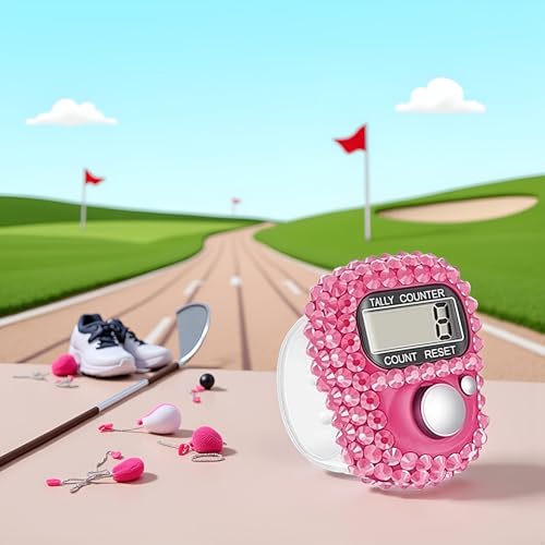 Electronic Finger Tally Counter Clicker Counter,Convenient Portable Digital Display Tally Counter,Resettable Mini Lap Counter for Golf Goods Counting Accessories,Track and Field Lap Counters - color: Purple