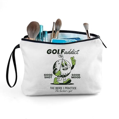 Small Golf Bag for Women - Funny Female Golfer Gifts, Makeup Bag for Purse, Golf Party Favors - color: golf2
