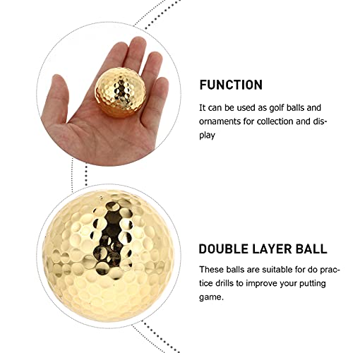 2-Layer Gold Golf Practice Balls Training Aid for Putting Game Lightweight Design for Indoor/Outdoor Use for Golf Enthusiasts
