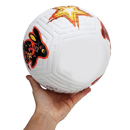 Soccer Match Ball Size 5,Soccer Ball Size 5 High Elasticity Professional Rabbit Pattern Training Football for Matches Exams
