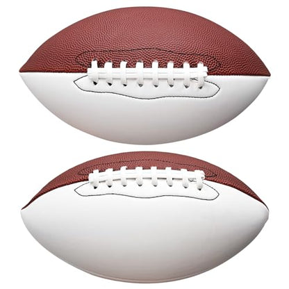 Full Size 12 Inch Autograph American Football with 2 White Panels Customized Trophy for Rugby Game Graduation Signing