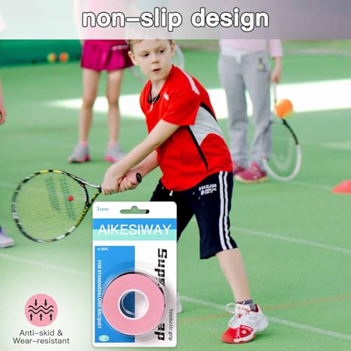 Tennis Racket Grip Tape 3 Pack - High-Tack PU Overgrip with Sealing Tape, Non-Slip & Sweat-Absorbent for Tennis & Badminton | Enhanced Control, Pro Performance & Long-Lasting