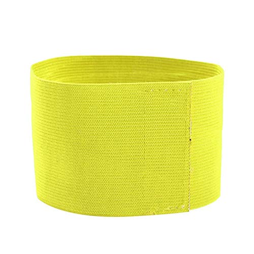 Outdoor Team Sports Yellow Captain Armband, Adjustable Elastic Soccer Player Bands for Adult Youth