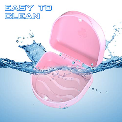 2 PCS Retainer Cases, Solid Orthodontic Retainer Cases. (Pink)