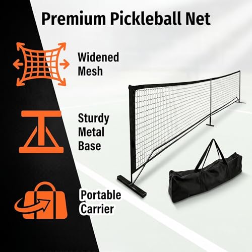 Portable Pickleball Net System, Pickle Ball Set with Wheels for Driveway, Indoor Steady Pickleball Stand with Carrying Bag for Backyards Outdoor