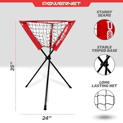 PowerNet Baseball Softball Portable Ball Caddy, Holds Bucket of Baseballs, Softballs, Tennis Balls, Use During Batting Practice Training and Drills