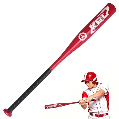 KRUI Aluminum Baseball Bat Training, 28" 30" Kids Baseball Bat, -10 Drop Lightweight T-Ball Bat for Kids Youth and Beginners Training, Metal Bat for Personal Security (Only for Soft Practice Baseball) - color: Red, size: 28 Inch
