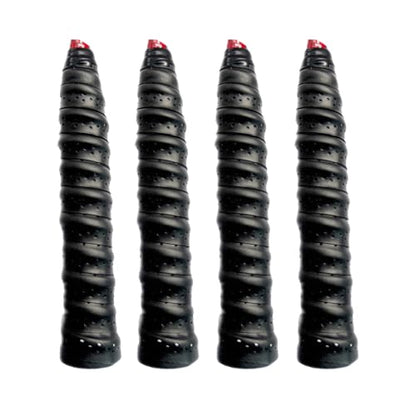 4PCS Tennis/Badminton Racket Grips, Badminton Hand Glue Outdoor Anti-Slip Badminton Tennis Racket Handle Grip Bands Tape, Wrap Your Racquet for High Performance - color: black