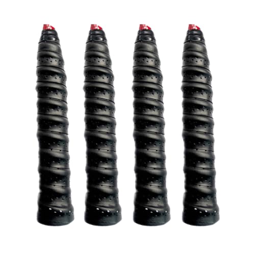 4PCS Tennis/Badminton Racket Grips, Badminton Hand Glue Outdoor Anti-Slip Badminton Tennis Racket Handle Grip Bands Tape, Wrap Your Racquet for High Performance - color: black