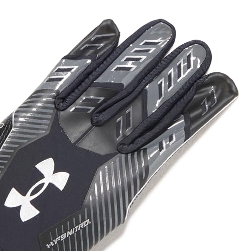 Under Armour F9 Nitro Football Gloves - color: (001) Black / Castlerock / Metallic Silver, size: Small