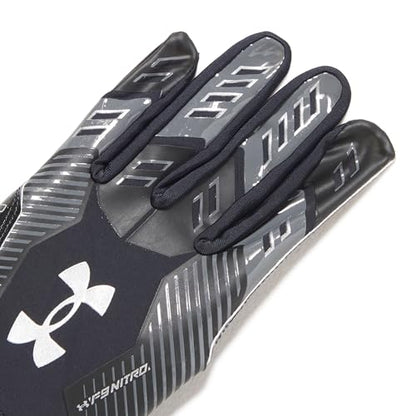 Under Armour F9 Nitro Football Gloves - color: (001) Black / Castlerock / Metallic Silver, size: Large