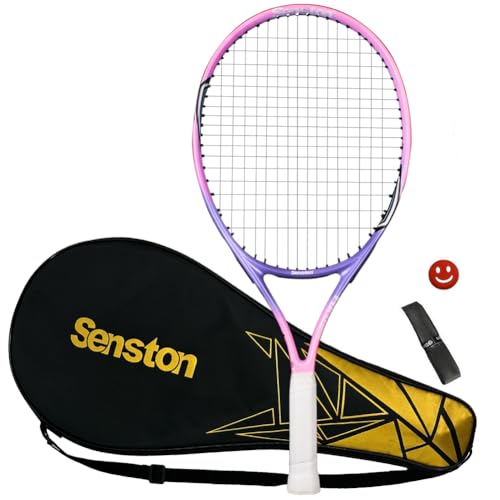 Senston 19" 23" 25" Kids Junior Tennis Racquet for Kids Children Boys Girls Tennis Rackets with Racket Cover - color: Pink, size: 23 inch