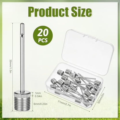 Air Needle for Balls, 20 Pcs Ball Pump Inflation Needles, Ball Pump Needles with Portable Storage Case, Heavy Duty Inflation Needles & Ball Pins for Basketball, Soccer Ball, Football, Bike Pump