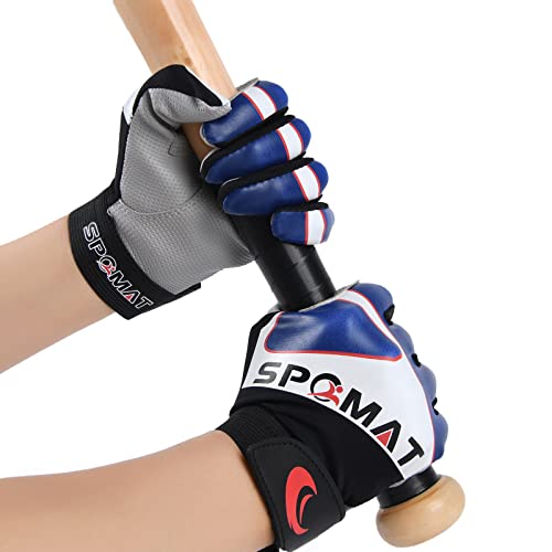 Youth Baseball Batting Gloves for Kids Boys Girls Ages 5-12 - color: Vibrant Blue, size: Youth XS/S (5.5in-6 in)