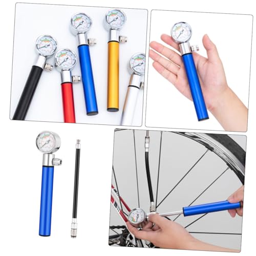 KOMBIUDA Aluminum Alloy Gas Ball Pump Pressure Gauge Soccer Pump Basketball Football Inflator for Sports Balls