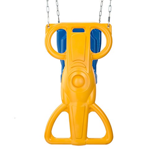 Swing-N-Slide Wind Rider Glider Swing, No Swing Hangers Yellow/Blue, 72" H x 14" W x 25" L
