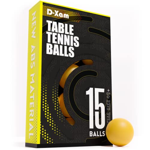 D-Xam Ping Pong Balls Orange or White ABS 1 Star 40mm Official Size High Bounce Professional 50, 30 Pack Table Tennis Ball for Training & Practice - Durable High Performance - color: Orange, size: 15 Pack