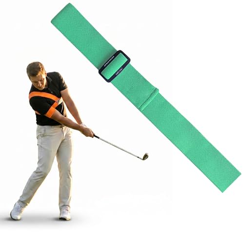Golf Swing Trainer Aid, Adjustable Swing Plane and Grip Correction Tool for Improving Accuracy and Distance, Portable Golf Practice Equipment for Men and Women - color: Light Green