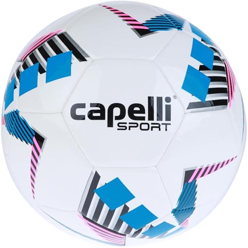 Capelli Sport Soccer Ball, Star Cubes Team Soccer Ball for Outdoor and Indoor Training - color: Neon Blue, size: Size 5