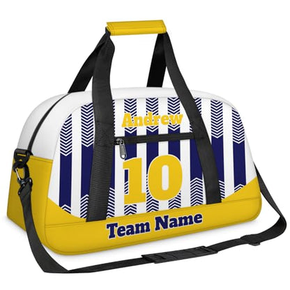 Basketball Soccer Gifts for Boys Girls - Custom Sports Duffle Bag, Personalized Name & Team Bag, Water-Resistant Gym Bag for Basketball, Soccer, Volleyball | Y-Navy Dark Yellow - color: Y-Navy Dark Yellow