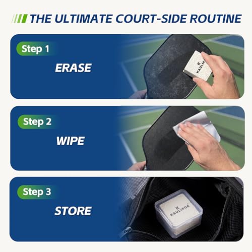 2-Pack Pickleball Paddle Eraser & Cleaner Kit, White Rubber Carbon Fiber Residue Remover with Hard Cases & Microfiber Cloths, Premium Paddle Maintenance Accessories Gift Box