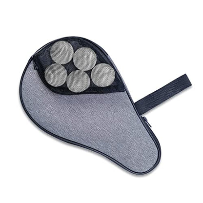 VISEMAN Table Tennis Racket Cover, Ping Pong Paddle Case, Portable Waterproof Table Tennis Bat Bag to Hold 2 Paddles 5 Balls - color: Gray