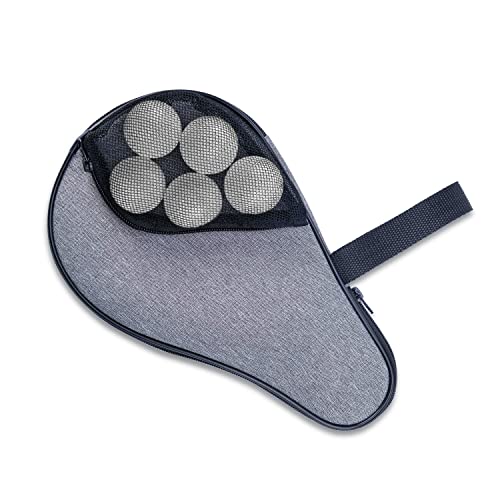 VISEMAN Table Tennis Racket Cover, Ping Pong Paddle Case, Portable Waterproof Table Tennis Bat Bag to Hold 2 Paddles 5 Balls