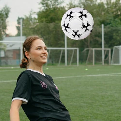 Size 5 Inflatable Football Soft Sports Ball Lightweight Soccer Ball for Indoor Outdoor Play Beach Park Swimming Pool Party