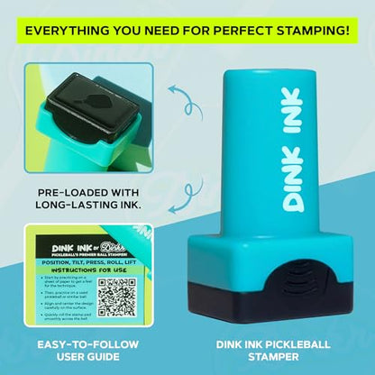 Dink Ink Pickleball Stamper – Fun Way to Mark Your Pickleballs | Great Gift for Pickleball Lovers | Easy to Use | No Mess | Long-Lasting Ink | Perfect Stocking Stuffer for The Holiday - color: Wave Maker