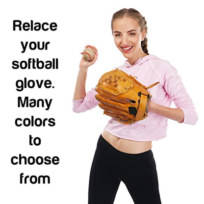 Softball and Baseball Glove Lace Kit - Mitt Leather Lacing Repair in Baseball Gloves - Deluxe Relacing - 2 Leather Laces - color: Orange