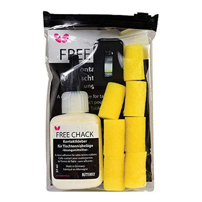 Butterfly Free Chack Table Tennis Racket Glue - Perfect for Assembling Table Tennis Ping Pong Paddle - Comes with Sponges and Application Clip to Easily Replace Table Tennis Rubber